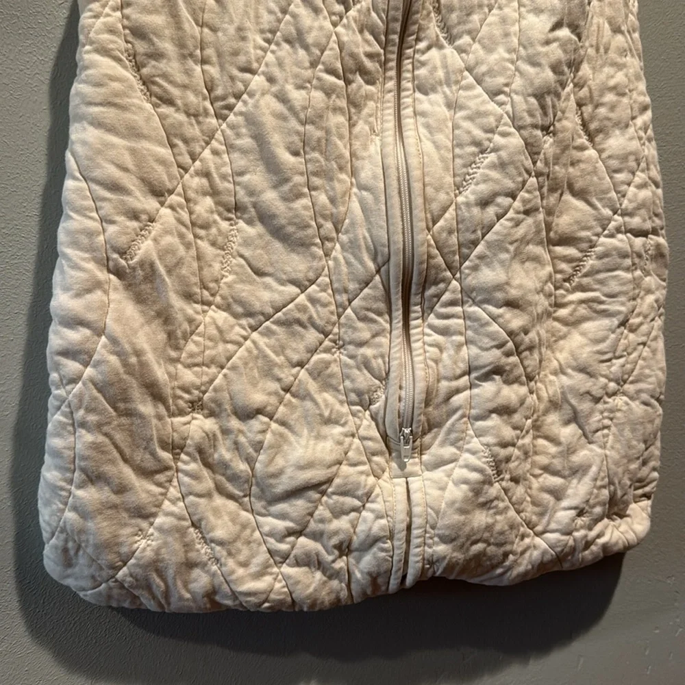 Coyuchi Cream Handstitched Quilted Sleep Sack 100% Organic Cotton zip up - Picture 4 of 10